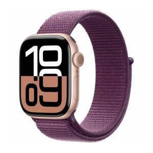 Apple Watch Series 10 46mm Rose Gold Aluminum Case With plum Band GPS